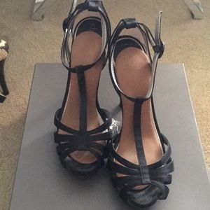 Charles David black satin sandal
